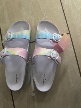 Stoney Clover Lane Pastel Pink & Blue Tie-Dye Sandals